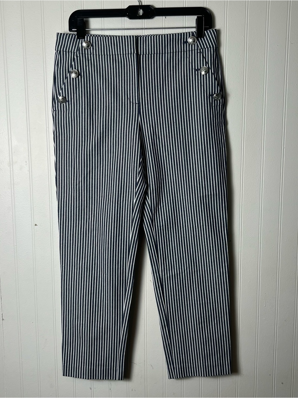 LOFT Riviera Slim Sailor Pants Blue & White Stripe